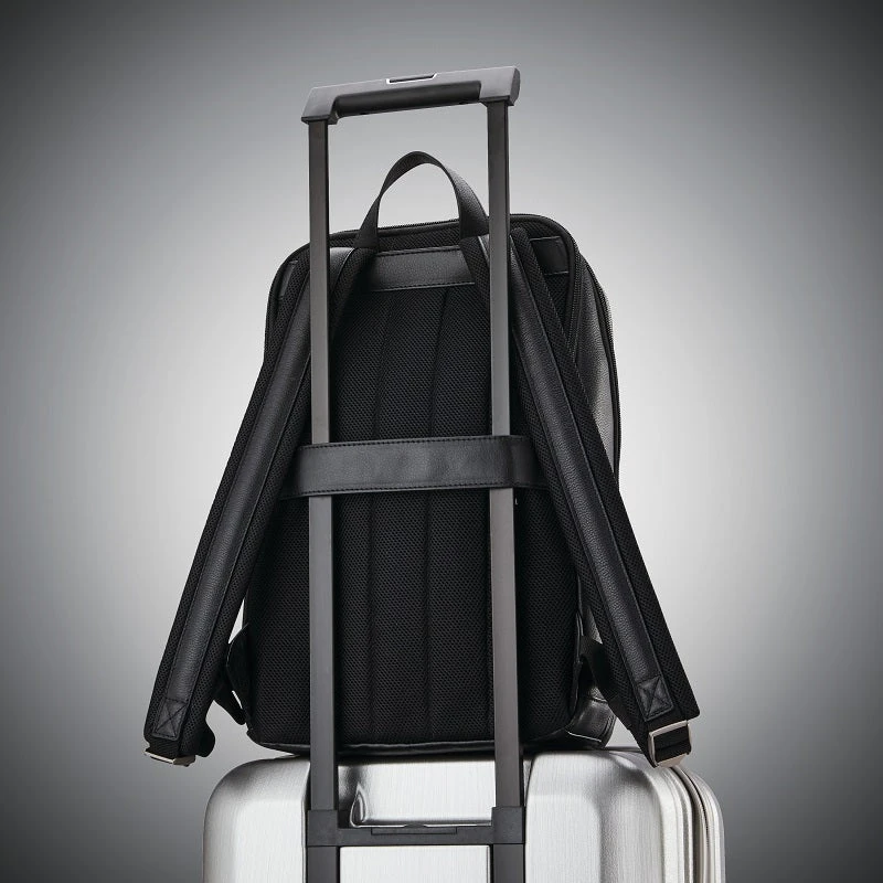 Samsonite - Classic Leather Slim Backpack - Black - Image 7