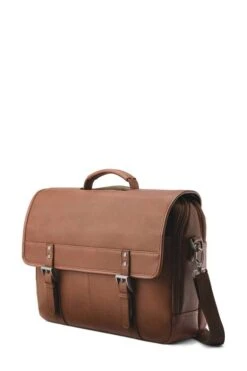 Samsonite Classic Leather Cognac 15.6in Flap Over Brief