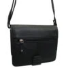 Franco Bonini - Leather Organiser Shoulder Bag - Black