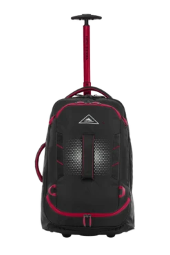 High Sierra - Composite V4 56cm Small RFID Wheeled Duffle With Backpack Straps - Black/Red