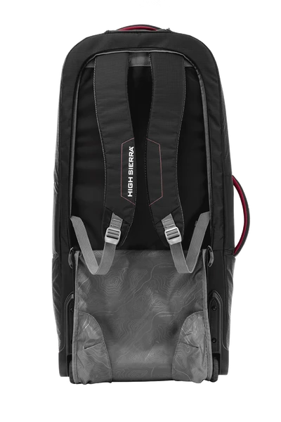 High Sierra - Composite V4 84cm Large RFID Wheeled Duffle With Backpack Straps - Black/Red - Image 6