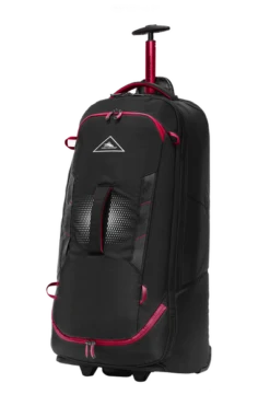 High Sierra - Composite V4 84cm Large RFID Wheeled Duffle With Backpack Straps - Black/Red