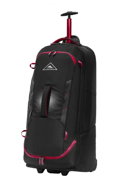 High Sierra - Composite V4 84cm Large RFID Wheeled Duffle With Backpack Straps - Black/Red