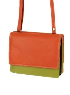 Franco Bonini - 19-070 Leather 2 Sided Organiser Handbag - Orange/Multi