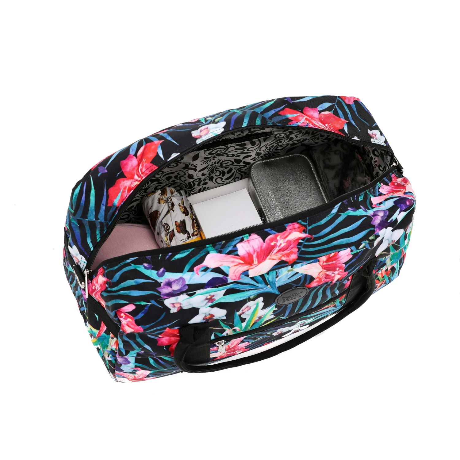 Tosca - TCA935 Fashion Tote/Duffle Bag - Black/Multi - Image 2