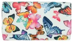 Franco Bonini - 4206 Classic Flap Over Ladies Leather Wallet - Butterfly