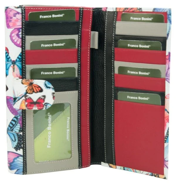 Franco Bonini - 4206 Classic Flap Over Ladies Leather Wallet - Butterfly - Image 3