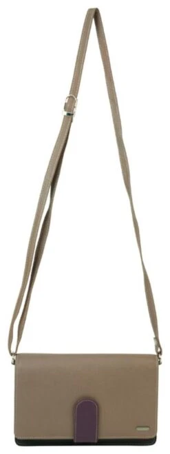 Franco Bonini - 481A Leather Organised Handbag/Wallet - Stone/Multi