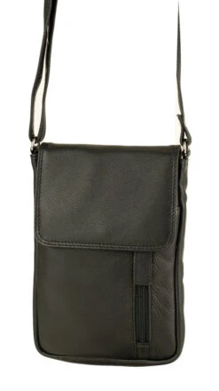 Franco Bonini - 7020 Small Leather Crossbody Phone Bag - Black