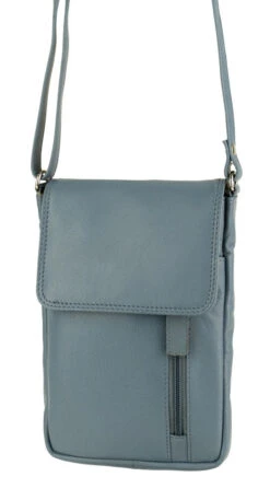Franco Bonini - 7020 Small Leather Crossbody Phone Bag - Grey