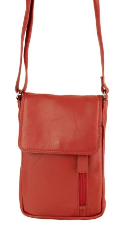 Franco Bonini - 7020 Small Leather Crossbody Phone Bag - Red