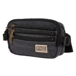 FIB - CJB Large Canvas Bumbag - Black