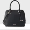 Madison Grace Medium Dome Satchel Bag + Monogram Bag Strap