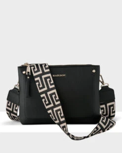 Madison Charlotte Double Zip Crossbody Bag + Graphic Bag Strap