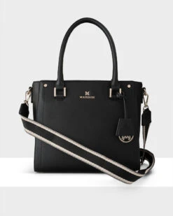 Madison Angie Medium 3 Compartment Satchel Bag + Stripe Bag Strap