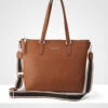 Madison Inga Large Zip Top Tote Bag + Stripe Bag Strap