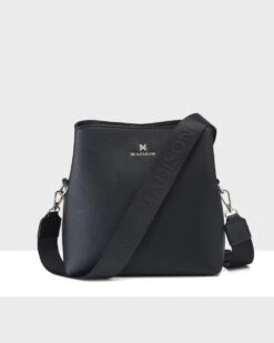 Madison Joanie 3 Compartment Crossbody Bucket Bag + Monogram Bag Strap