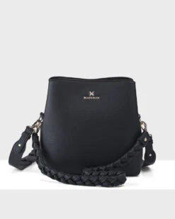 Madison Joanie 3 Compartment Crossbody Bucket Bag + Plait Strap
