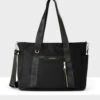 Madison Anita Large Nylon Tote Bag With Monogram Webbing Strap