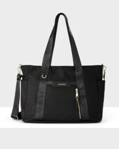 Madison Anita Large Nylon Tote Bag With Monogram Webbing Strap