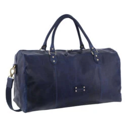 Pierre Cardin - 56cm Leather Overnight Bag - Midnight Blue