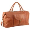 Pierre Cardin - Rustic Leather Overnight Bag With Front Flap Pocket PC3134 - Cognac