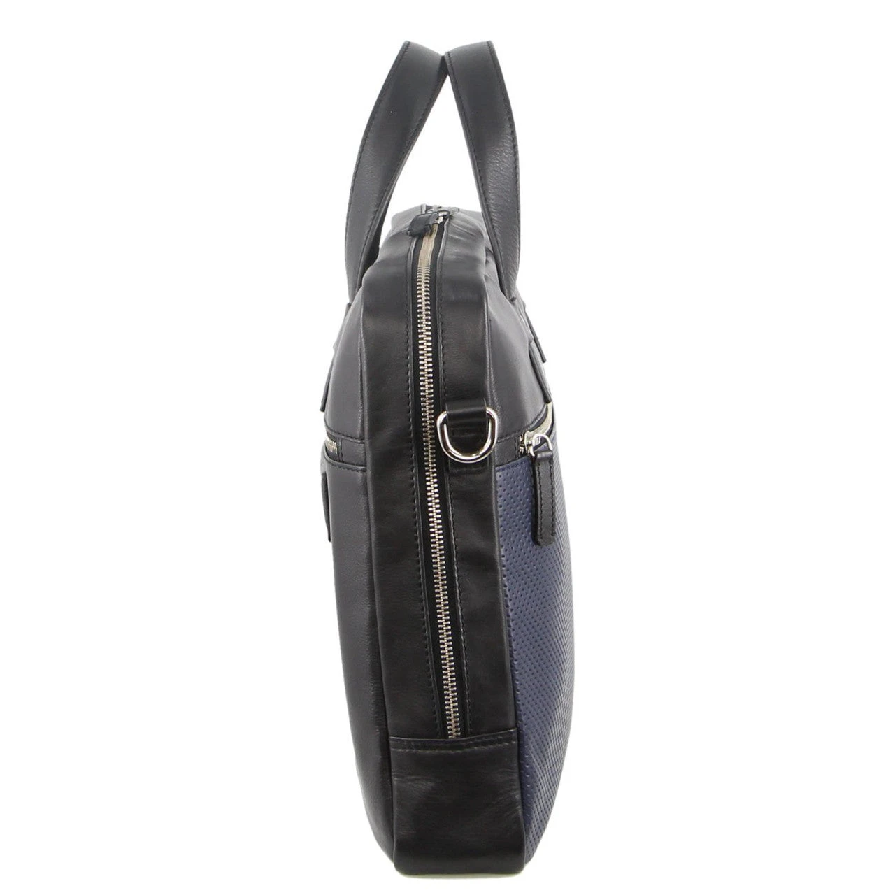 Pierre Cardin - Pebbled Leather With Perforated Design Computer Bag PC3300 - Black - Image 2