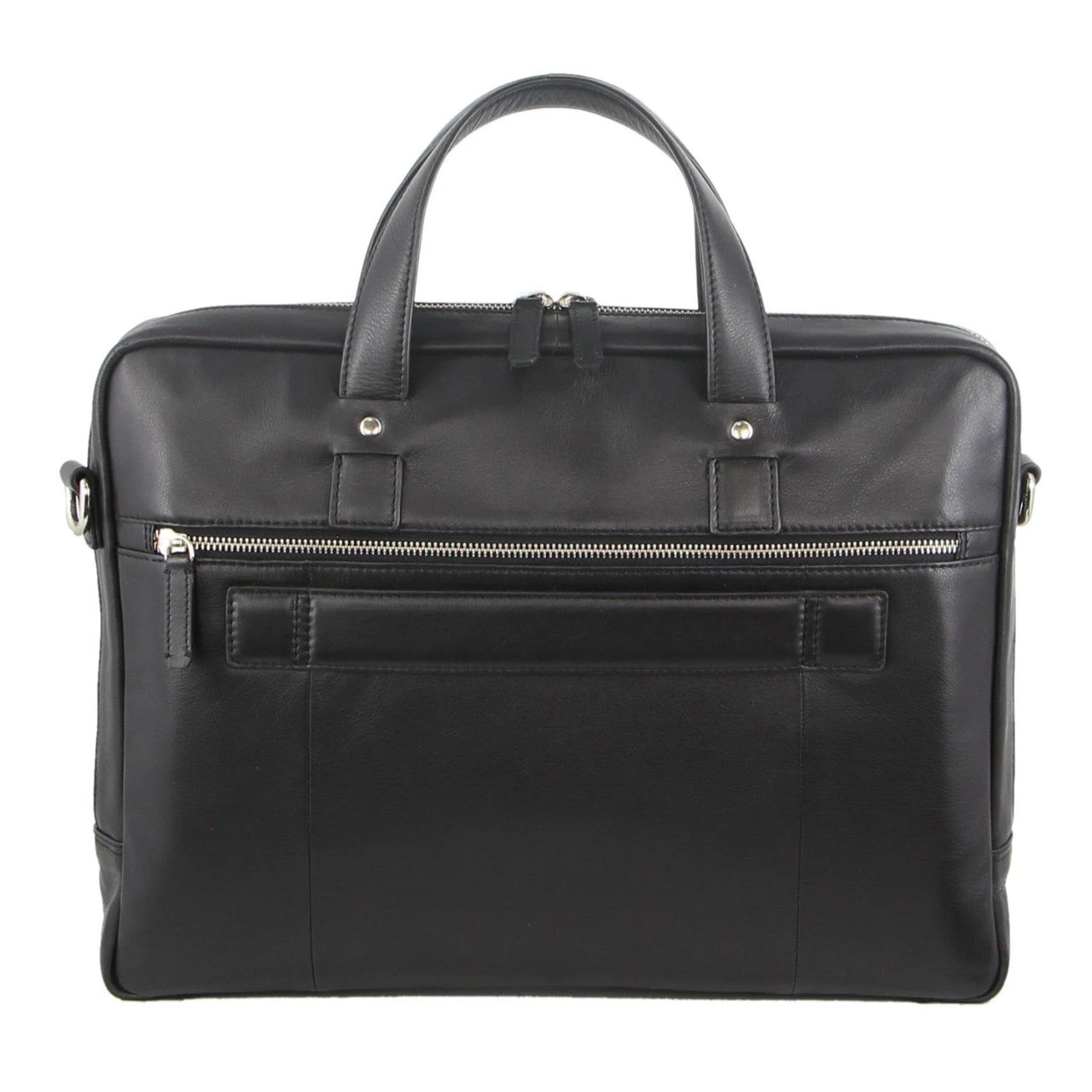Pierre Cardin - Pebbled Leather With Perforated Design Computer Bag PC3300 - Black - Image 3