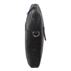 Pierre Cardin Crumpled Leather Computer Bag With Detachable Shoulder Strap PC3387 Black *DC