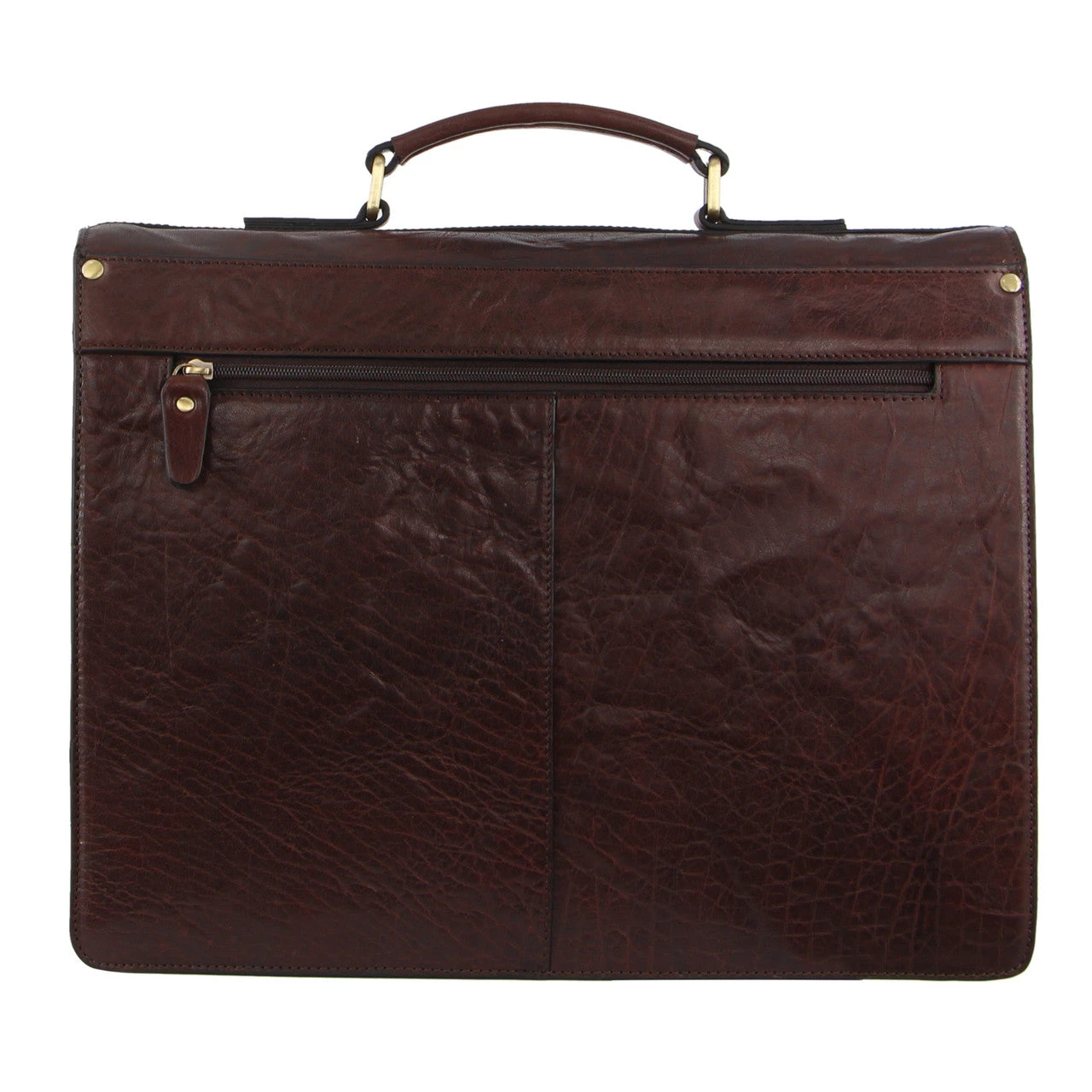 Pierre Cardin Mens Rustic Leather Business Bag With Flip-Cover PC3523 Brown - Image 3