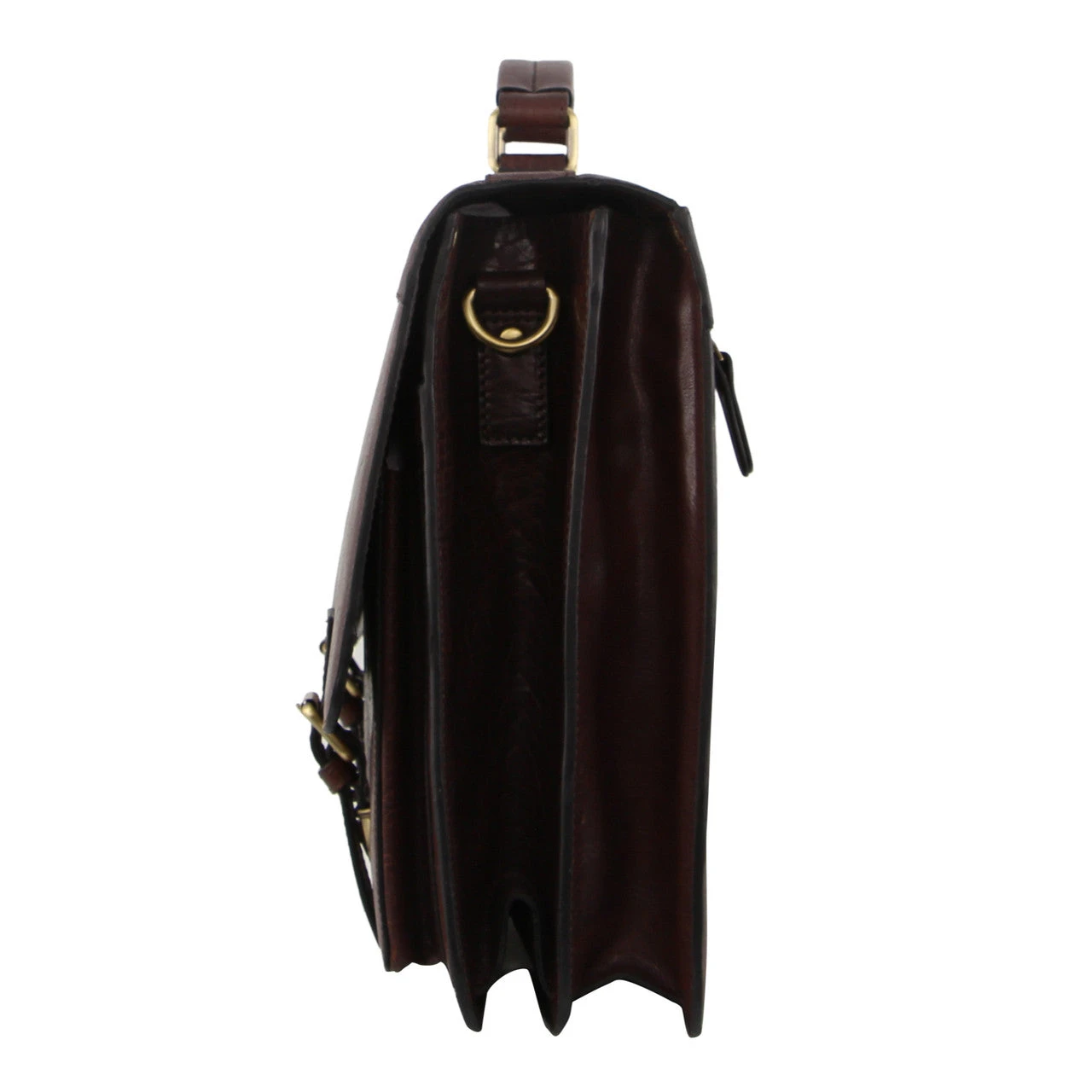 Pierre Cardin Mens Rustic Leather Business Bag With Flip-Cover PC3523 Brown - Image 2