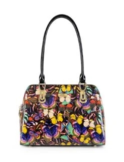 Serenade - MONARCH SH91-7573 LEATHER BUTTERFLY PRINT HANDBAG