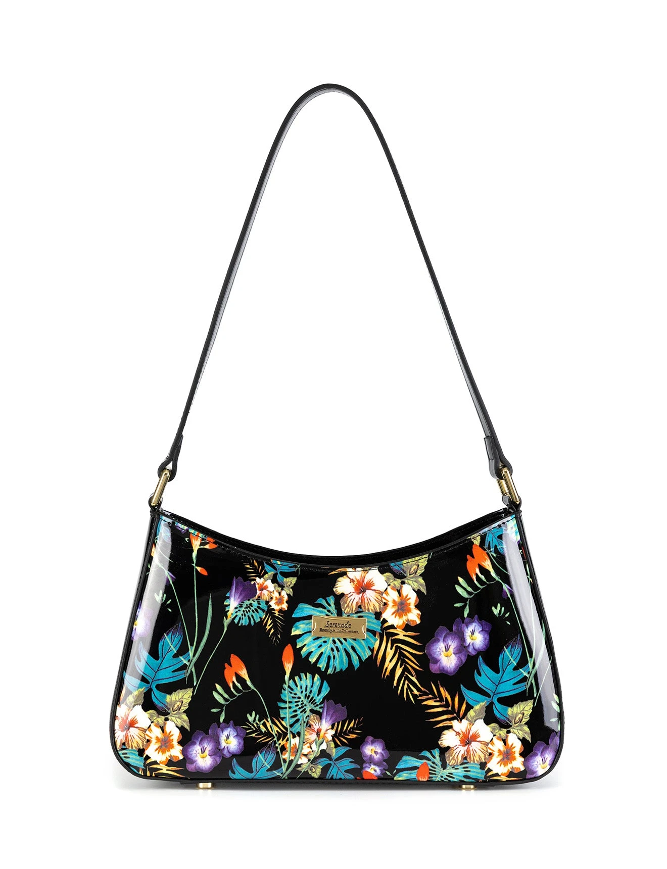 Serenade - SN3-0821 Tahiti Patent - Black Floral