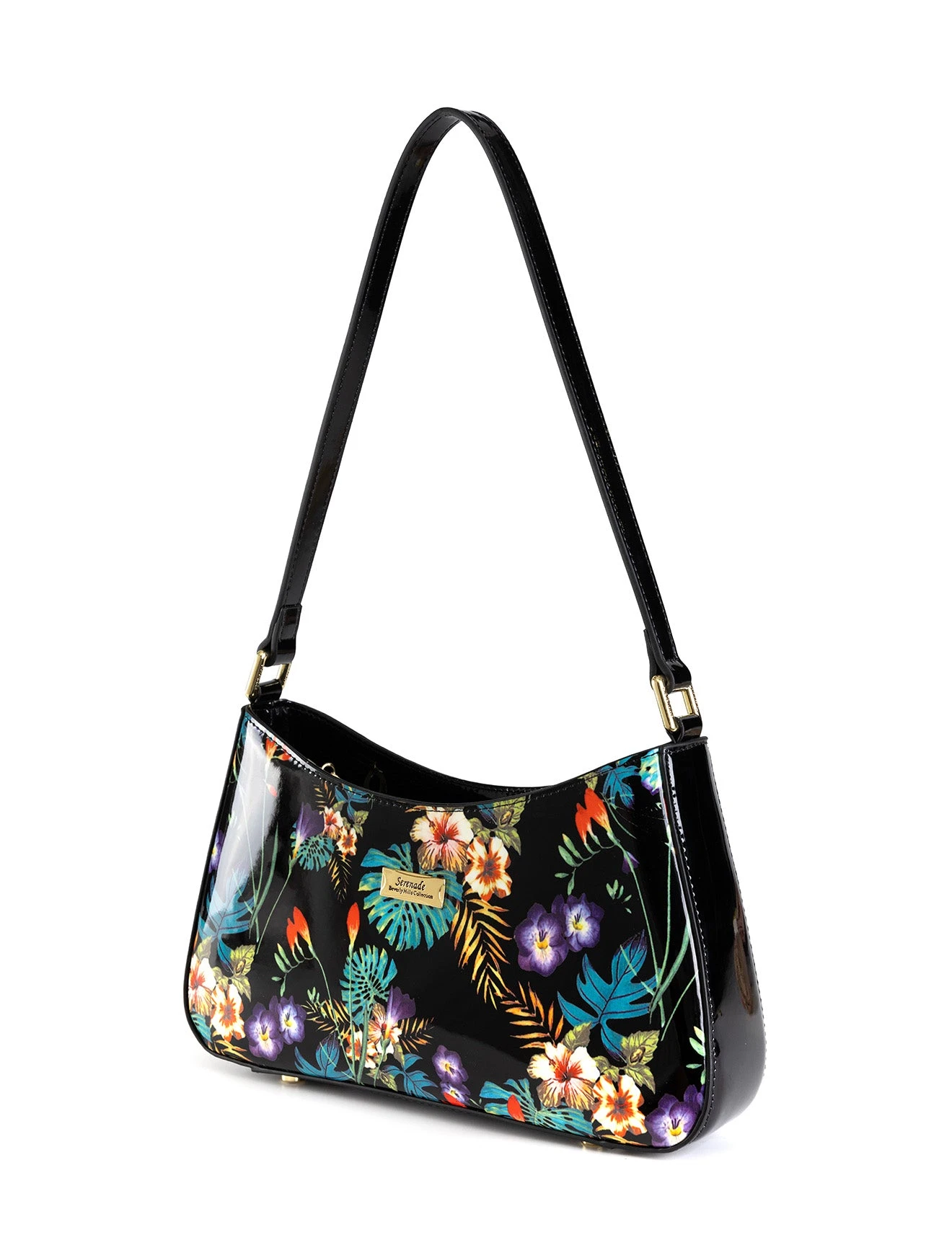 Serenade - SN3-0821 Tahiti Patent - Black Floral - Image 2