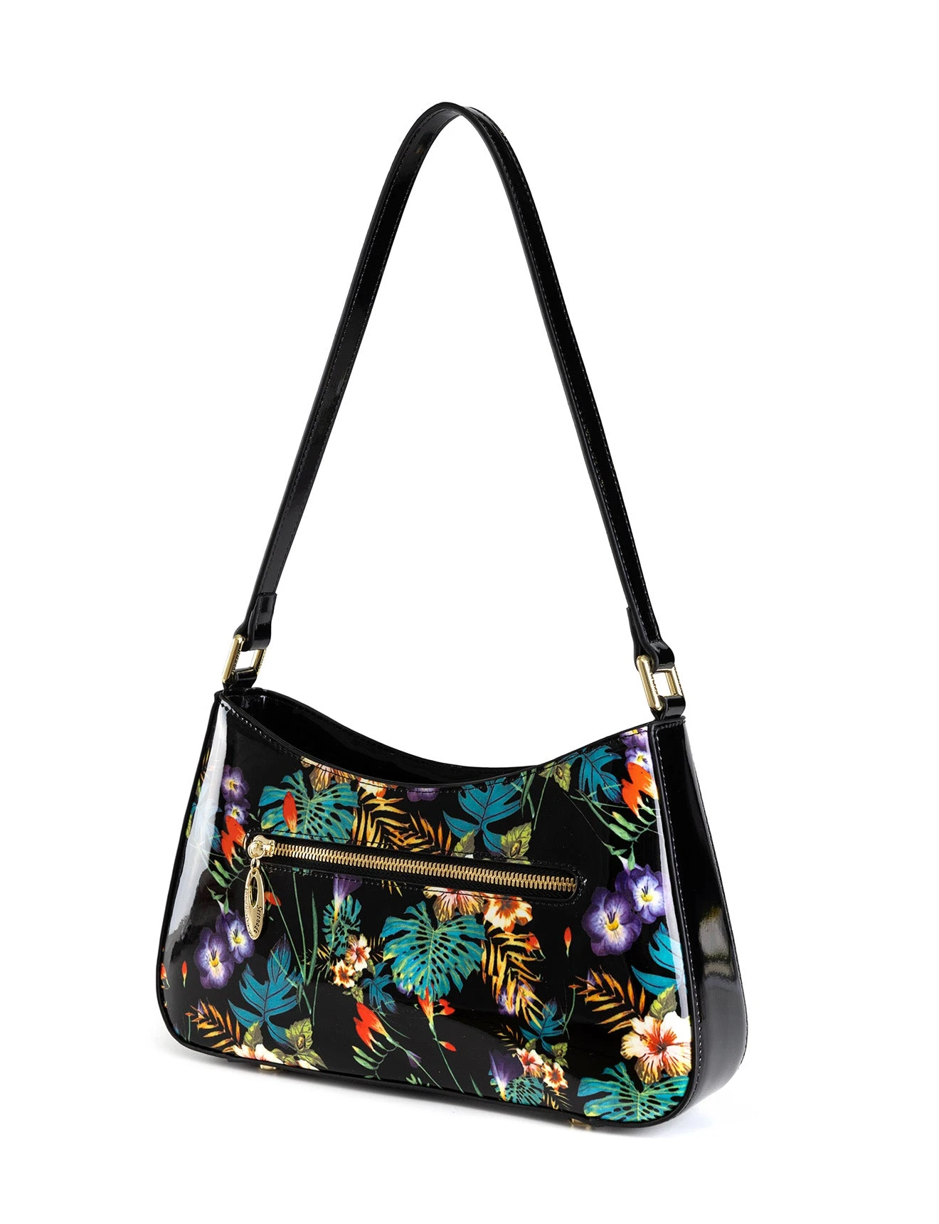 Serenade - SN3-0821 Tahiti Patent - Black Floral - Image 4