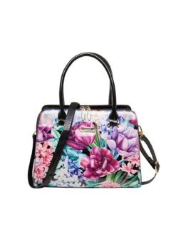 Serenade - Hyacinth SN35-0343 Grip Handle Handbag - Floral