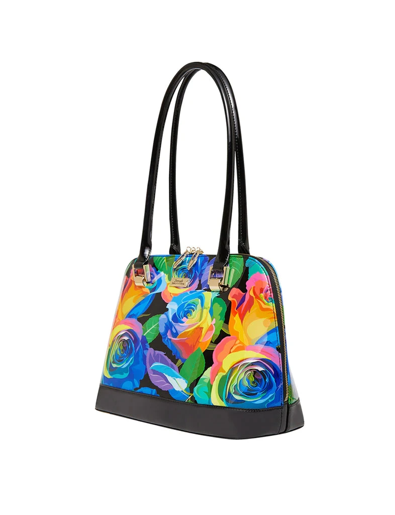 Serenade - SN36-0378 Rainbow Rose Leather Handbag - Rainbow - Image 4