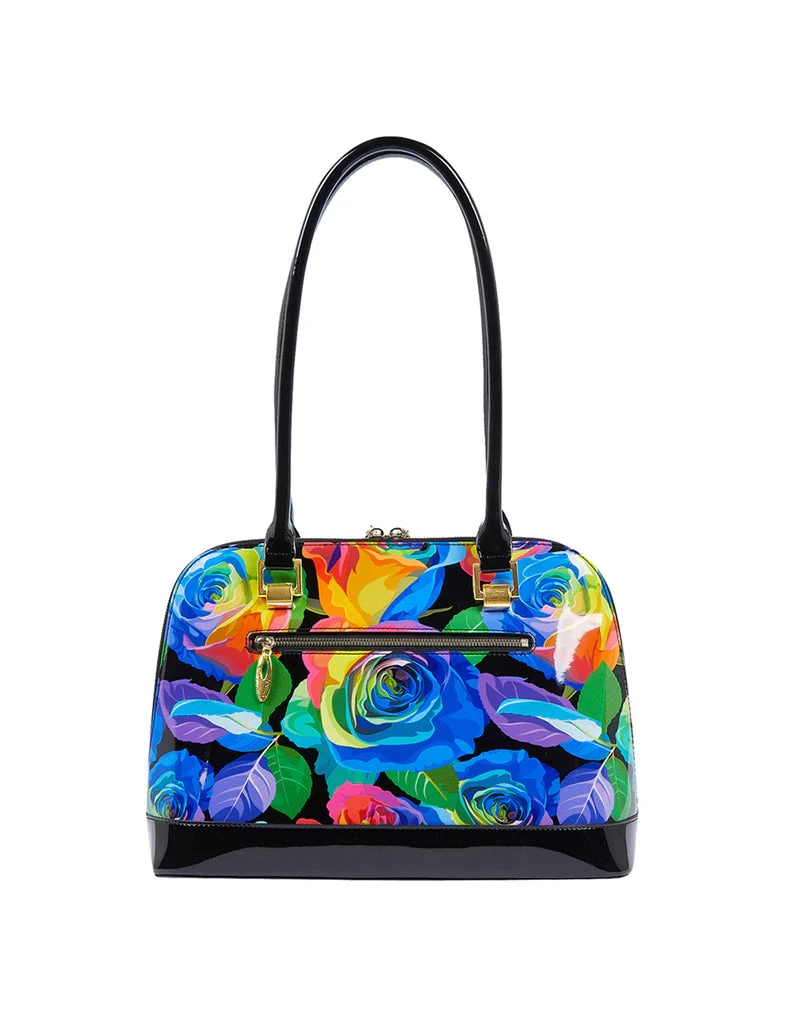 Serenade - SN36-0378 Rainbow Rose Leather Handbag - Rainbow - Image 6