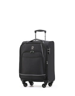 Tosca - Sky High 20in Small 4 Wheel Soft Suitcase - Black/Grey