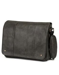 Tosca - VG004 Vegan Leather Messenger Bag - Black